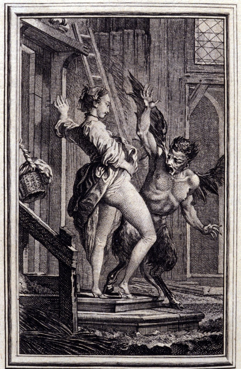 Le Diable de Papefiguiere- 在让·拉封丹 (Jean La Fontaine) 的“诗歌中的故事和短篇小说”中。 1762. 作者 查尔斯·艾森
