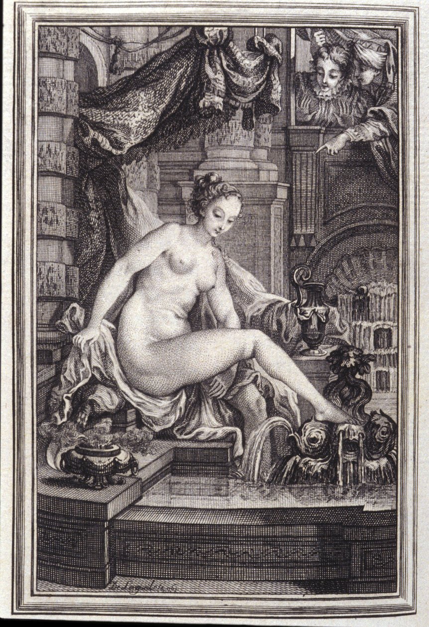Le Roi Candaule et le maitre en droit- in "Tales et nouvelles en vers" by Jean La Fontaine.1762. 作者 未知艺术家