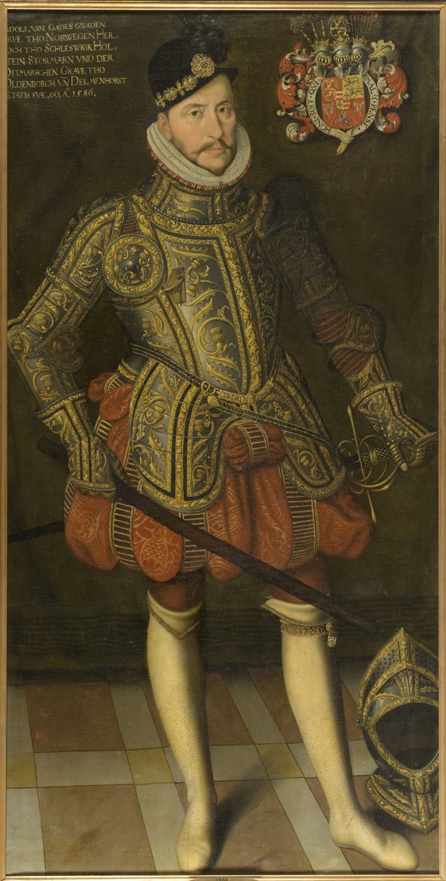 Le duc Adolphe de Holstein Gottorp - 荷尔斯泰因-戈托普公爵阿道夫 (1526-1586) 的肖像，匿名。 布面油画 作者 未知艺术家