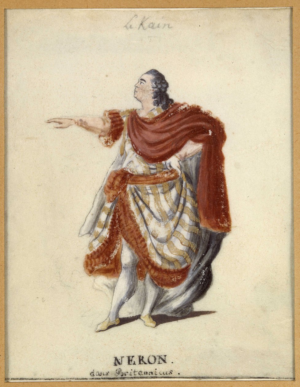 勒凯恩（Henri-Louis Le Cain）（1729-1778）在拉辛的《不列颠尼亚斯》中扮演尼禄。 作者 未知艺术家