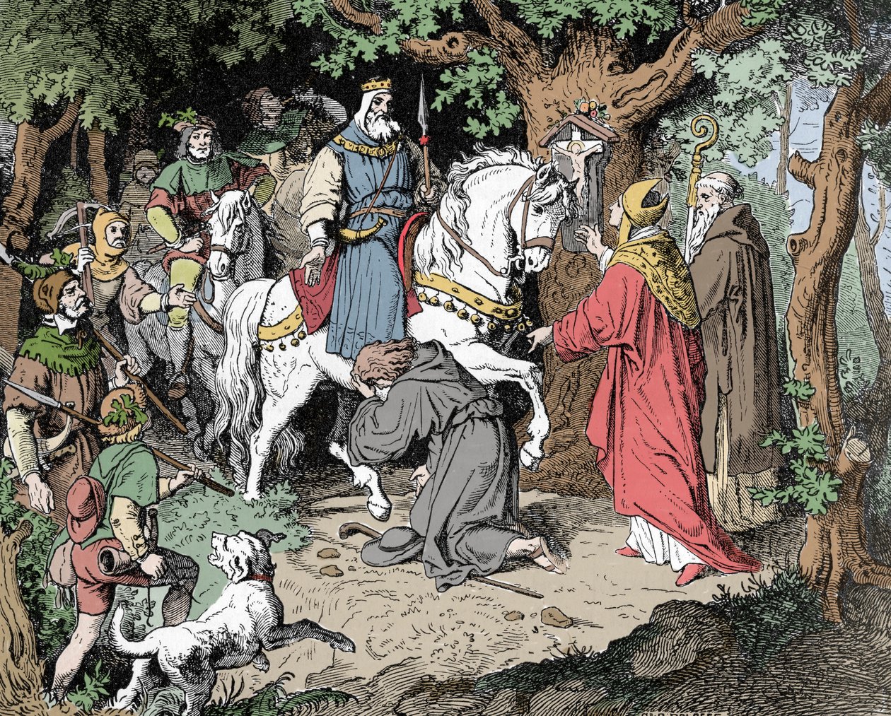 柳道夫 (Liudolf, Duke of Swabia) (930-957) 恳求神圣帝国神父奥顿一世 (Otto I, 神圣罗马帝国皇帝) 的宽恕 作者 未知艺术家