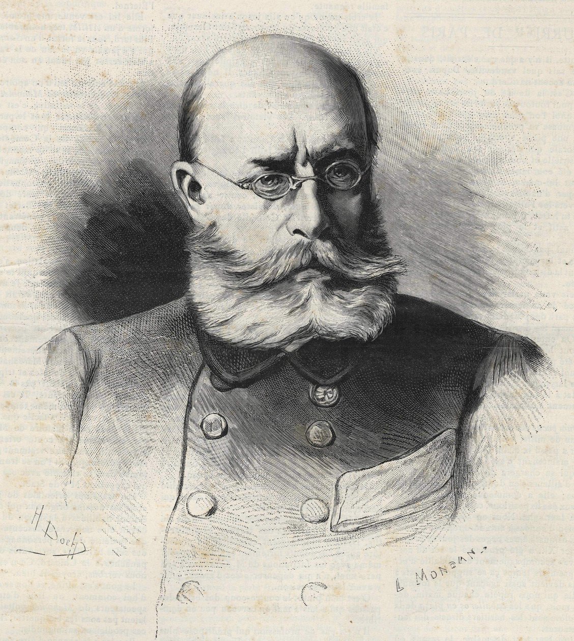 路易-莱昂-塞萨尔-费德贝（1818 - 1889）法国将军和殖民者，19世纪的雕刻作品。比安切蒂收藏 作者 未知艺术家