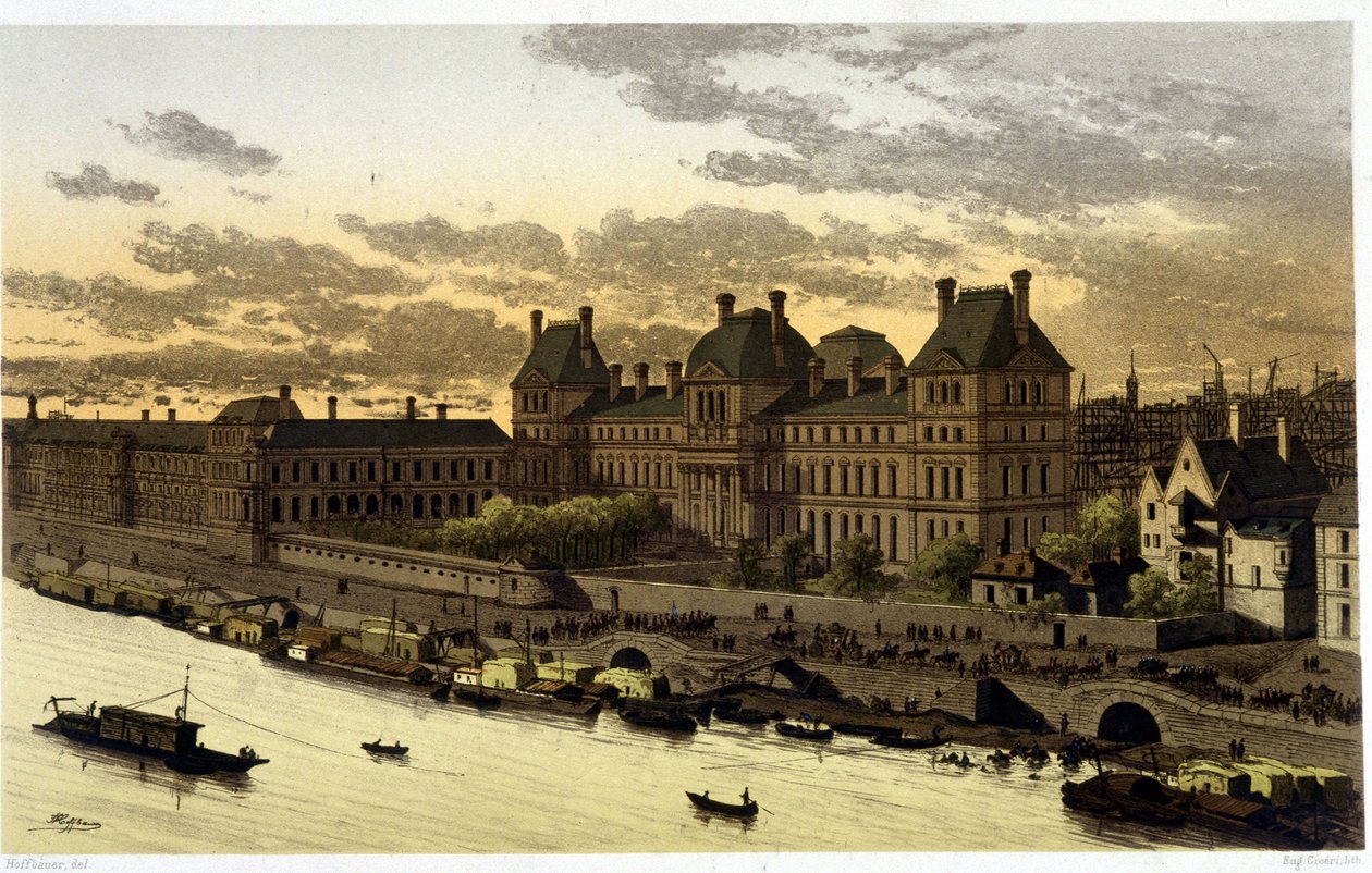 Louvre under Louis XIV in “” Paris through the Ages from the 13th century to the present day”” 1882 作者 未知艺术家