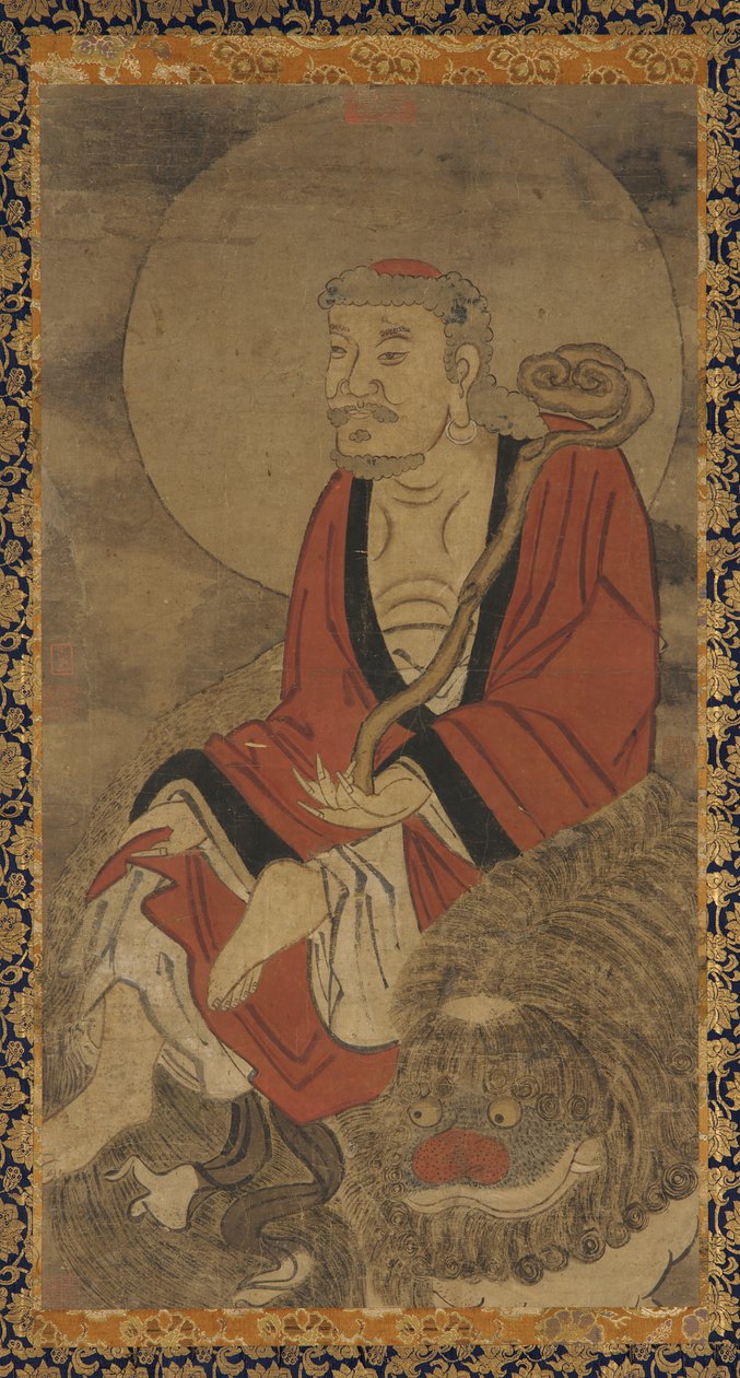 罗汉和狮子 作者 未知艺术家