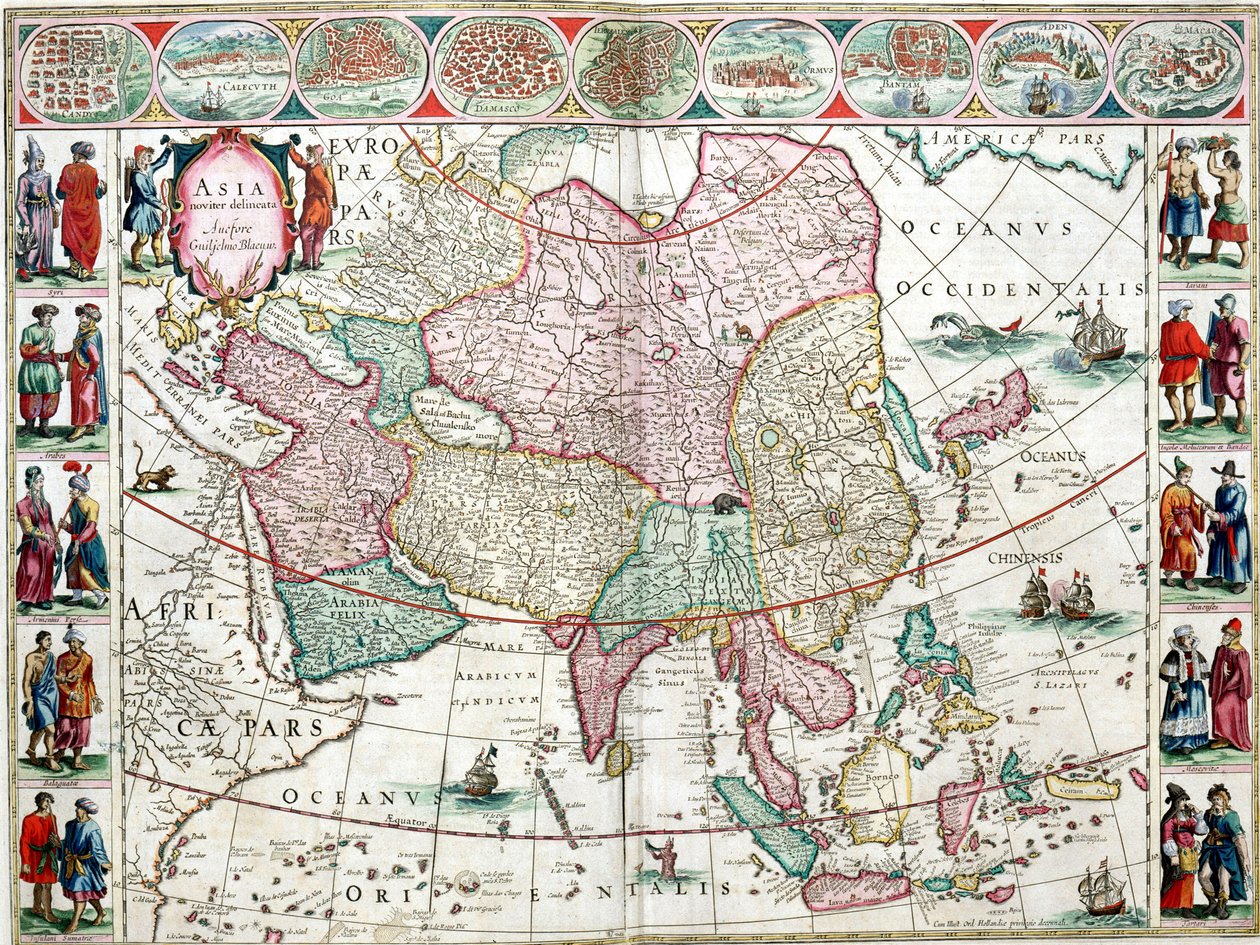 布卢地图集》中的亚洲地图 作者 未知艺术家