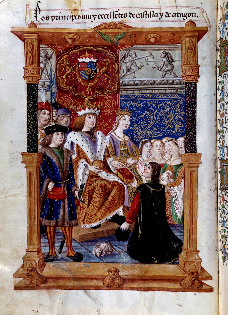 Marcuello presenting his book to Ferdinand II of Aragon (Ferran or Fernando II 作者 未知艺术家