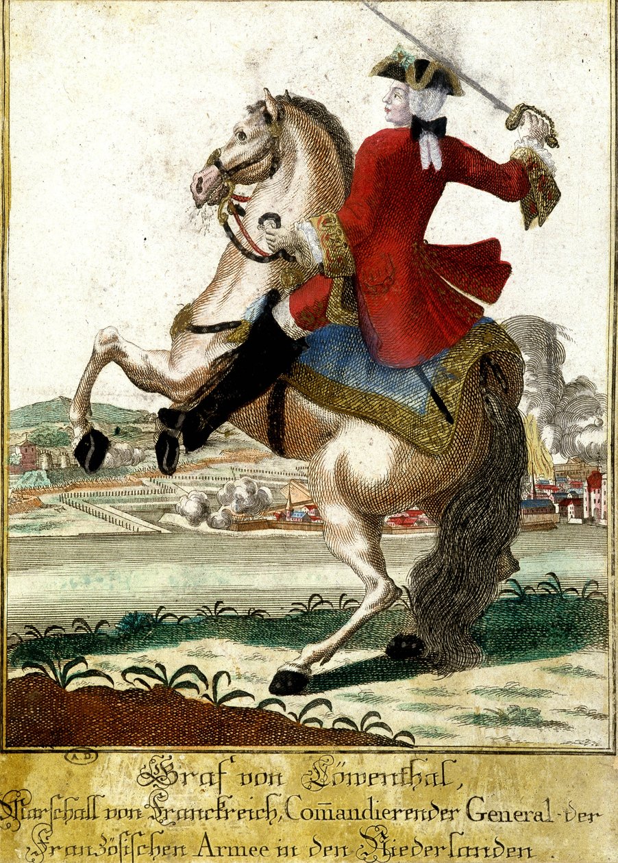 卢文达元帅（1700-1755）在比利时丰特努瓦战役中的表现 作者 未知艺术家