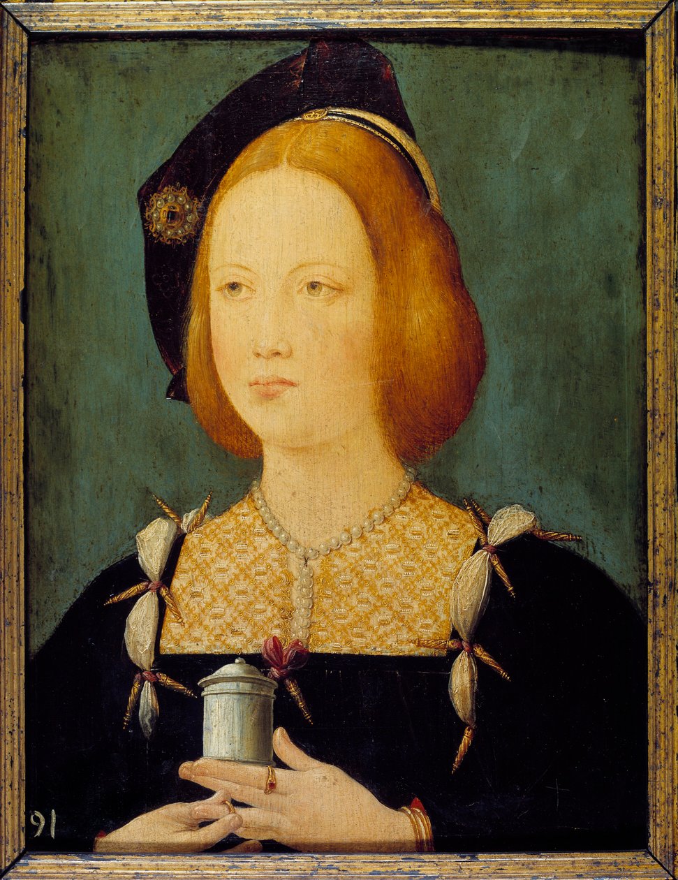 Mary Tudor, Queen of France - 英国玛丽·都铎 (1496-1534) 第三任妻子路易十二的肖像。 16 世纪的匿名绘画。 巴黎，装饰艺术 作者 未知艺术家