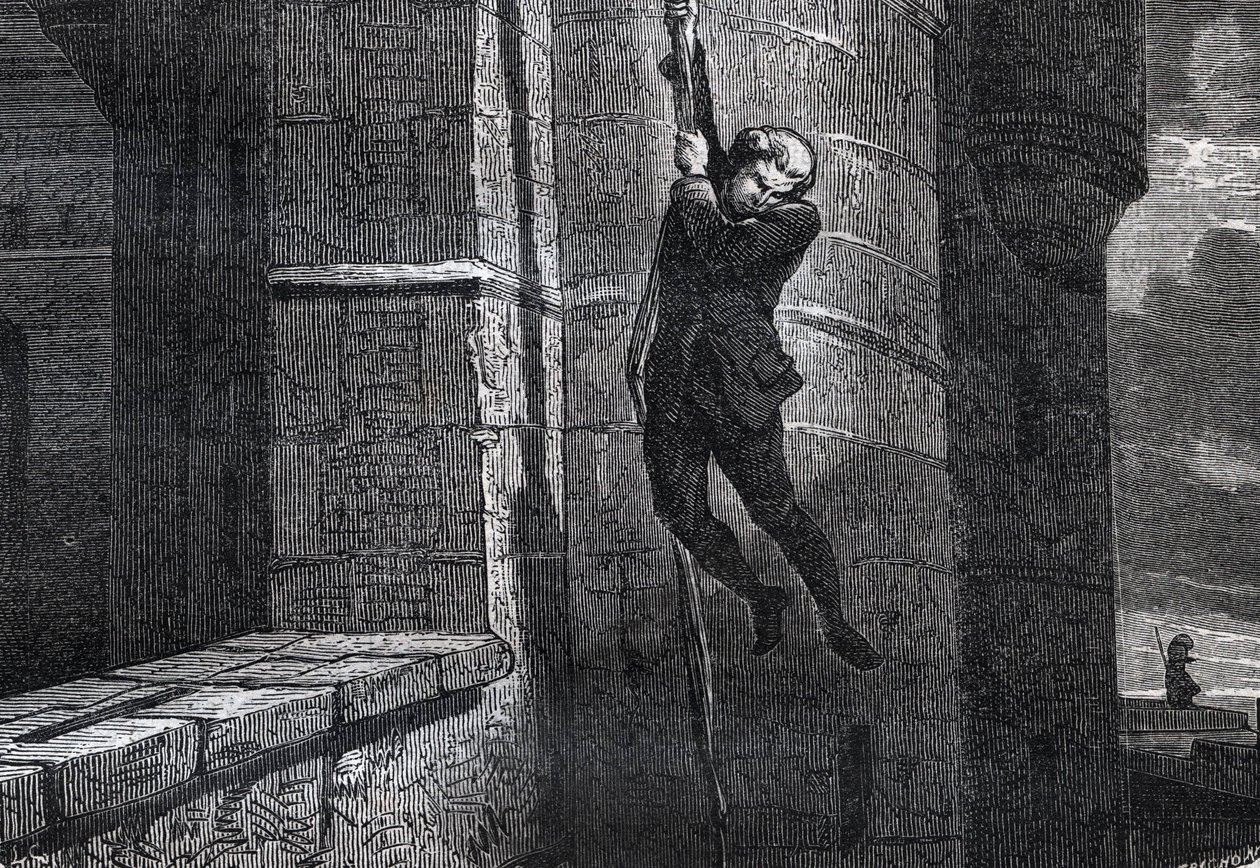 Masers De Latude逃离巴士底狱--《逃离巴士底狱》，作者是Jean Henry, dit Danry, dit Masers de Latude (1725-1805)--1864年《杰出人物词典》中的版画，作者是Joseph Decembre和Edmond Allonier。 作者 未知艺术家