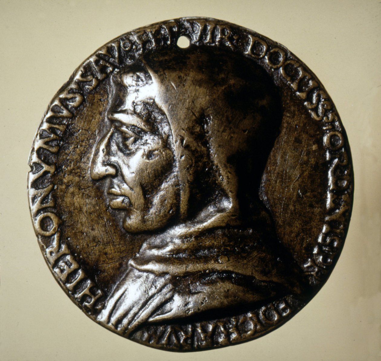 带有萨沃纳罗拉（Girolamo Savonarola）肖像的奖章 - 16世纪 作者 未知艺术家