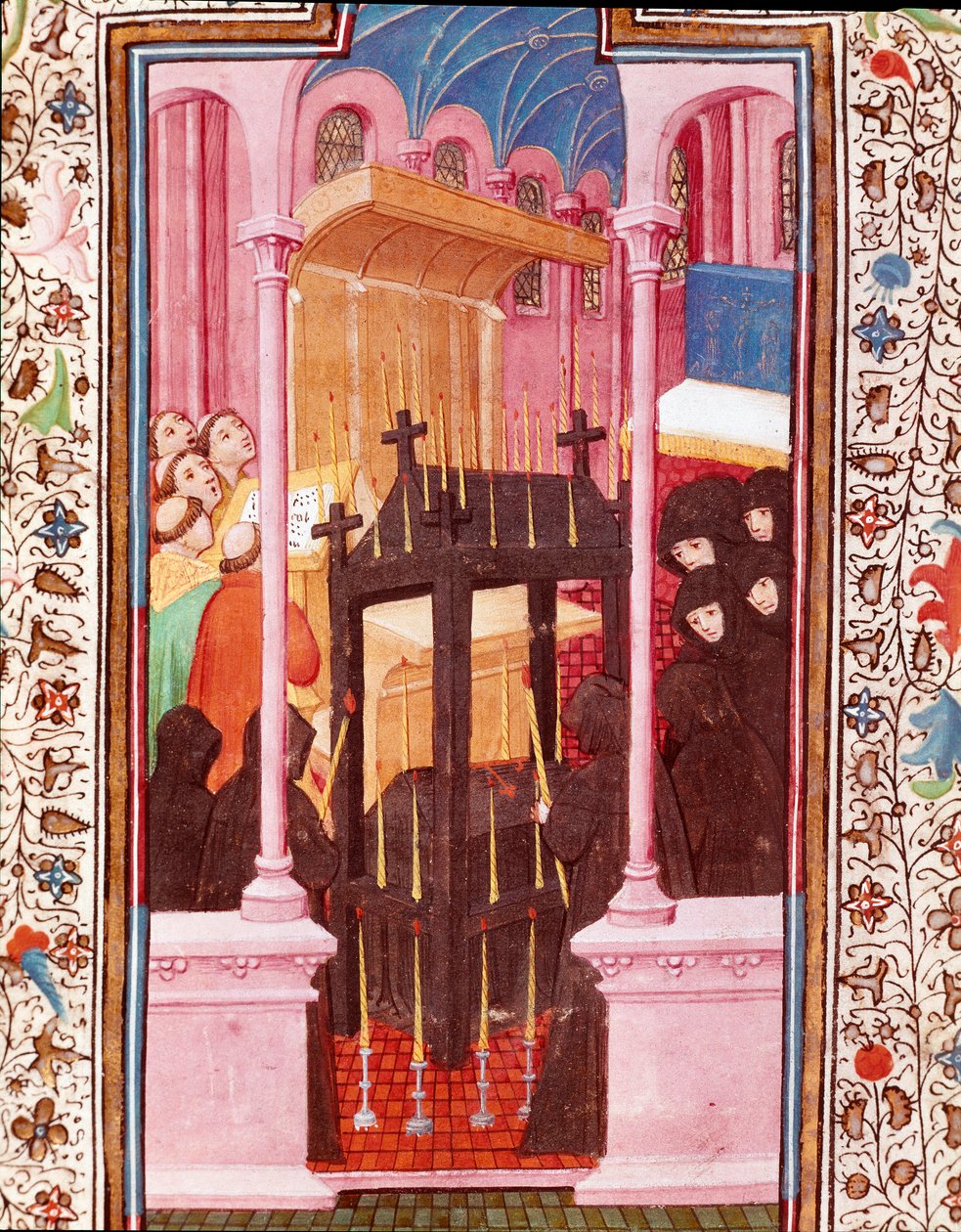 Miniature funeral scene from “” The Hours of Edward I (Duarte) of Portugal (1391-1438)” 15th century Lisbon, Torre do Tombo 作者 未知艺术家