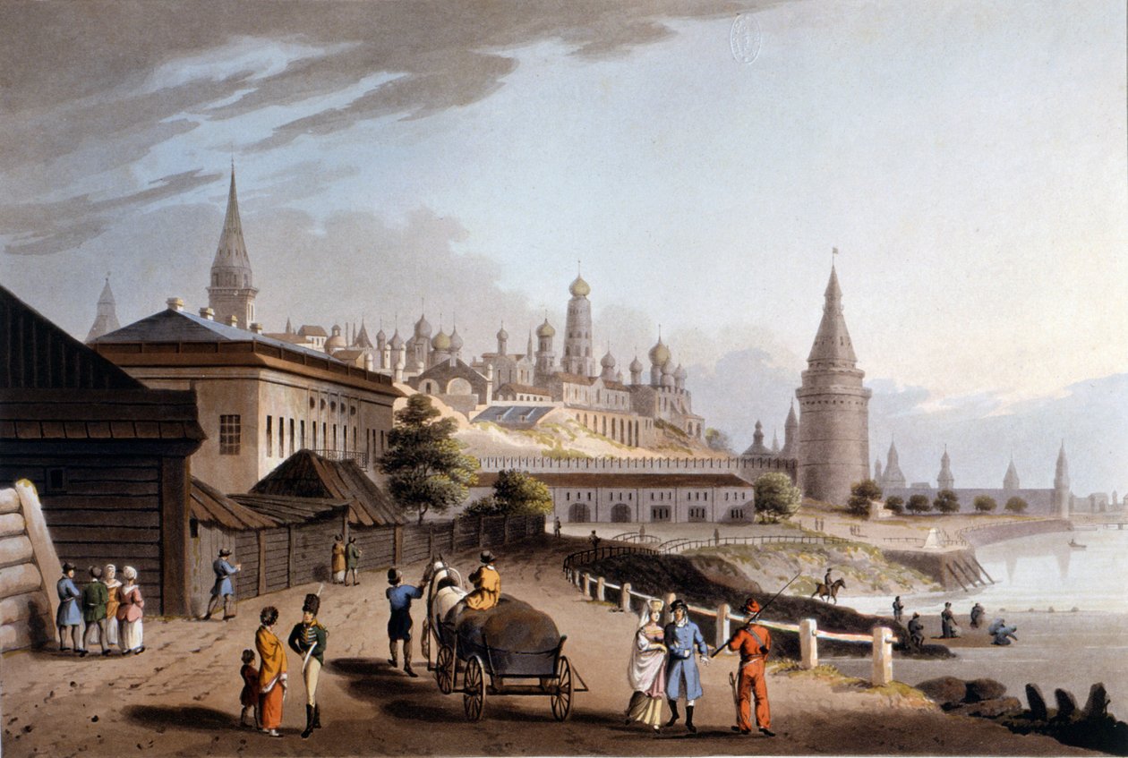 Moscow, the Kremlin. 19th century illustration. 作者 未知艺术家