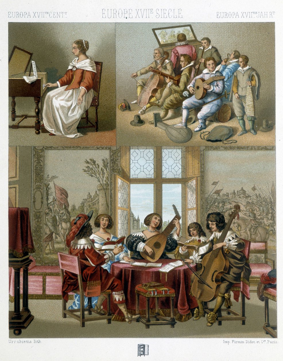 Music in Europe in the 17th century - in “” Le costume historique”” by Racinet 作者 未知艺术家