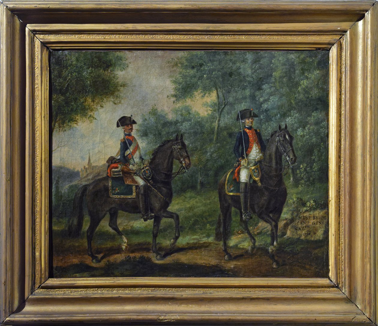 Officer and soldier of the Mestre de Camps regiment in 1790, late eighteenth century (oil on canvas) 作者 未知艺术家