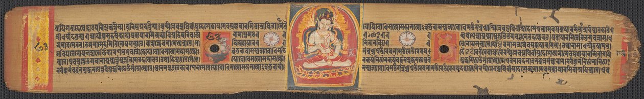圆满智慧经》（Ashtasahasrika Prajnaparamitasutra）三叶之一 作者 未知艺术家