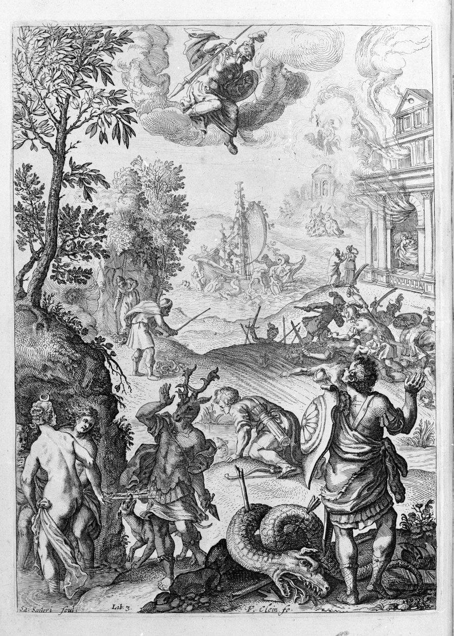 Ovide (Ovidius) - illustration for book 15 - (P. Ovidii Nasonis Metamorphose libri XV um notis TH. Farnabii.) note by Thomas Farnaby (Farnabia) (1575-1647) 作者 未知艺术家