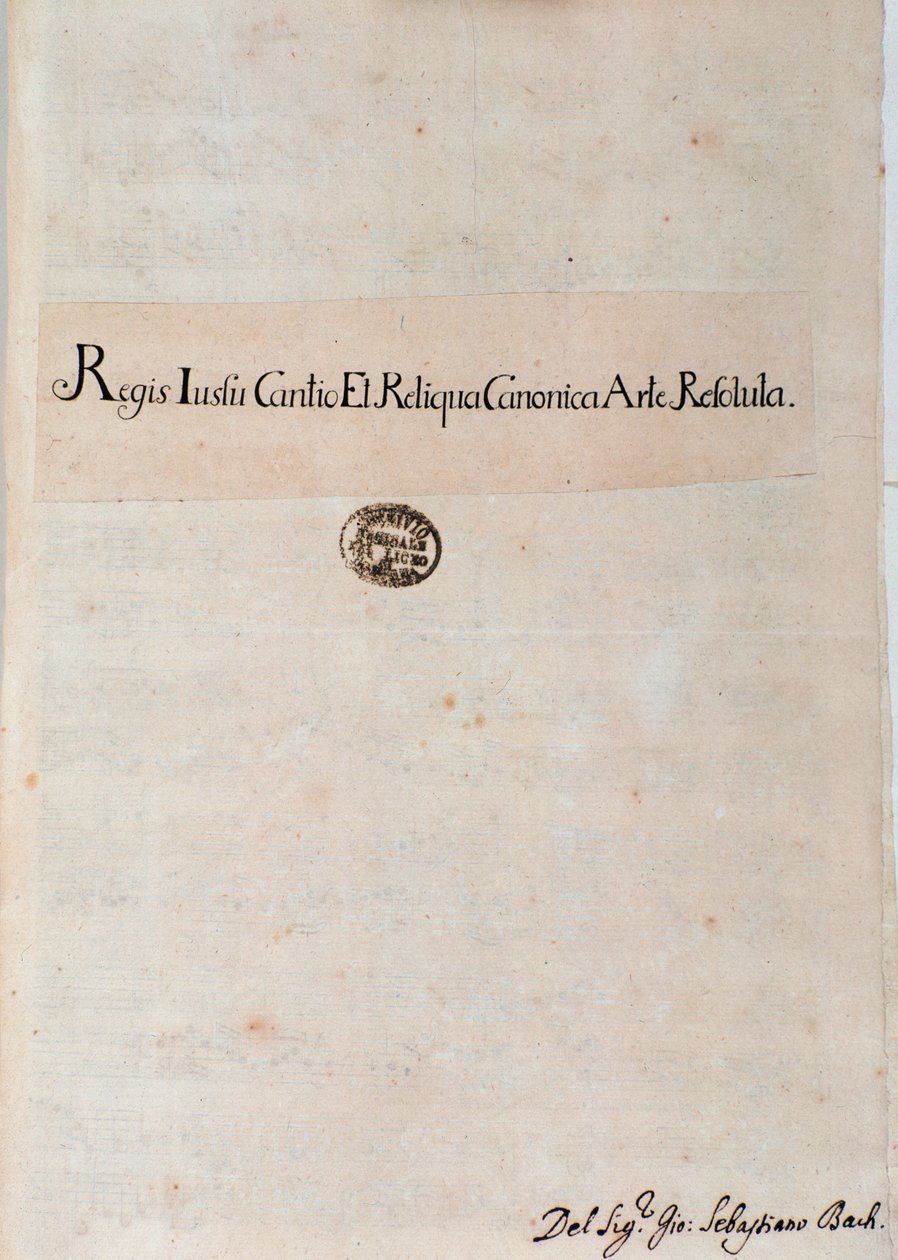 Page of Regis Iussu Cantio Et Reliqua Canonica Arte Resoluta by Johan Sebastian Bach 作者 未知艺术家