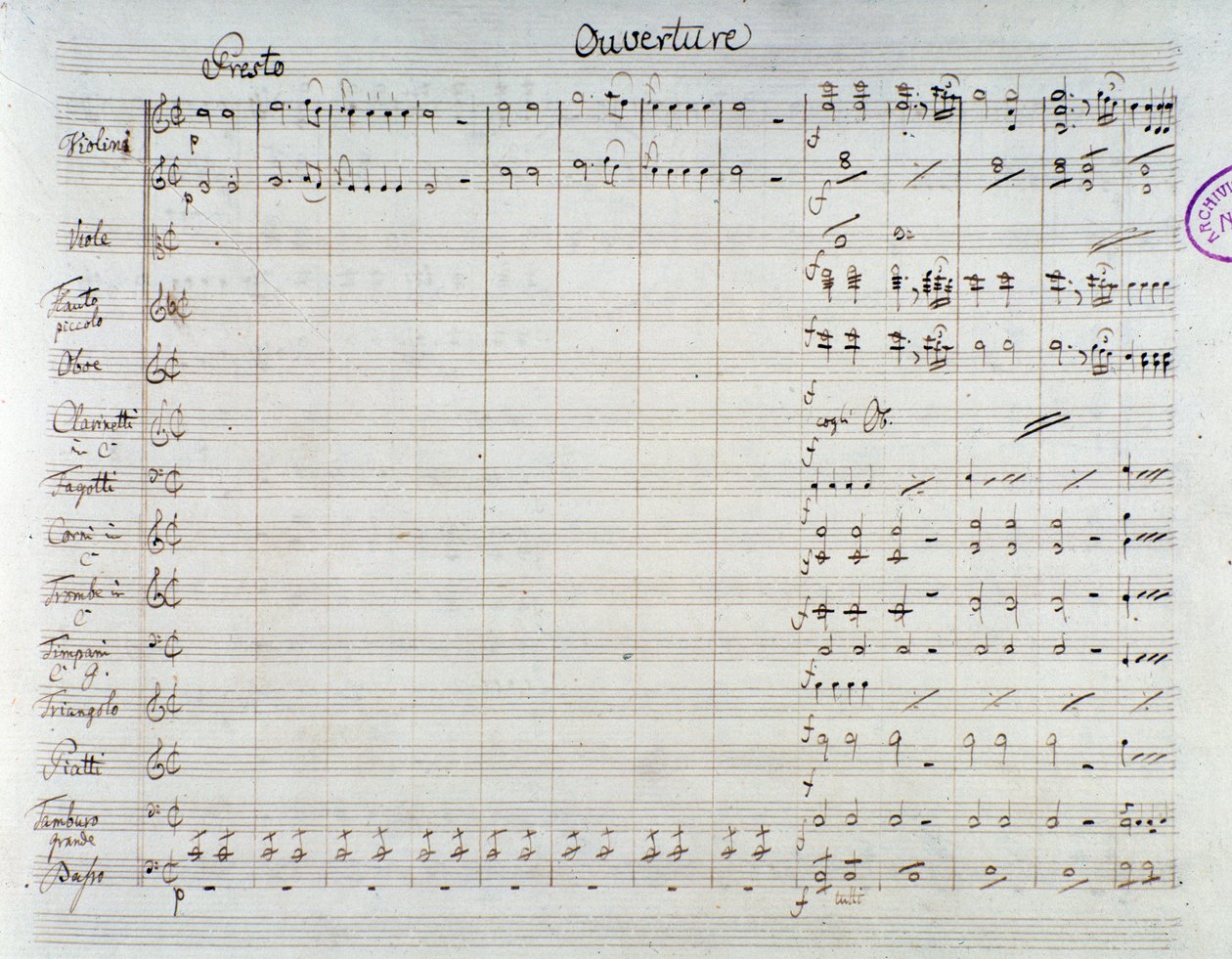 Die Entfuhrung aus dem Serail 的乐谱页面，莫扎特歌剧，利希滕塔尔版 (1838) 作者 未知艺术家