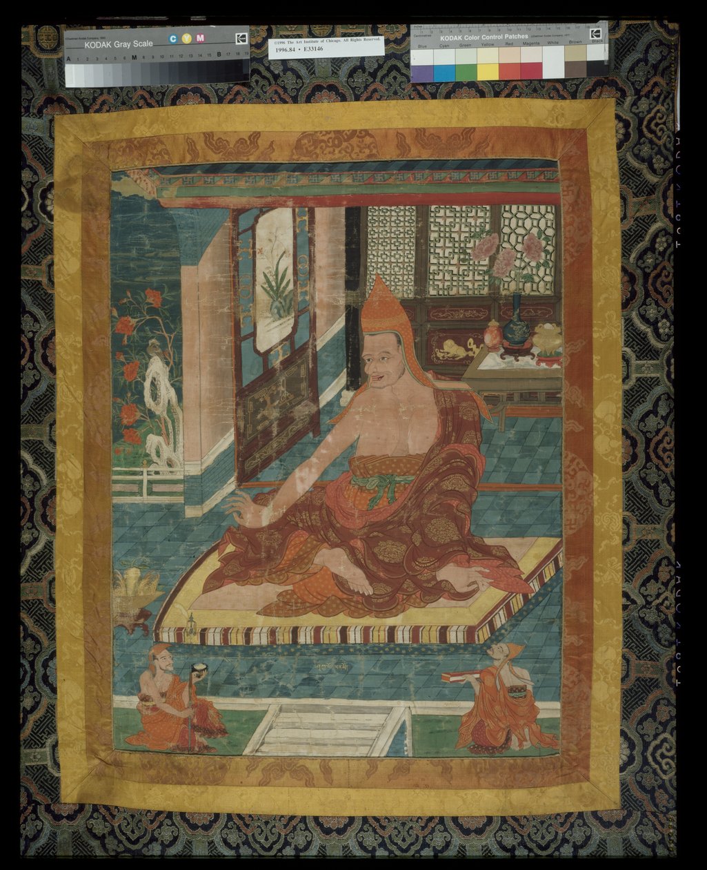 萨迦班智达（1132 - 1251 年）画像的彩绘横幅（唐卡） 作者 未知艺术家