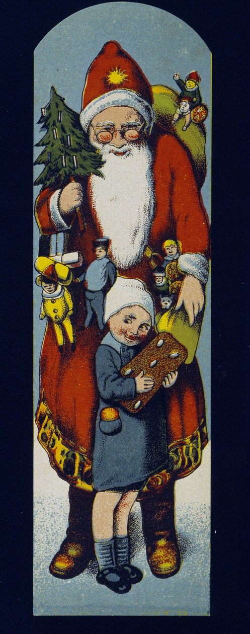 Pere Noel，在姜饼的包装中分发的纸板。 日期：19世纪末。 作者 未知艺术家
