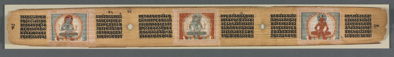 八千行中的圆满智慧：Ashtasahasrika Prajnaparamita：装饰叶（直面） 作者 未知艺术家