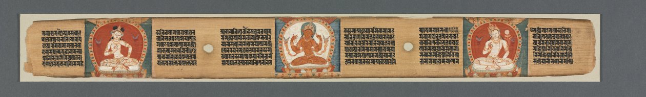 八千行中的圆满智慧：Ashtasahasrika Prajnaparamita：装饰叶（直面） 作者 未知艺术家