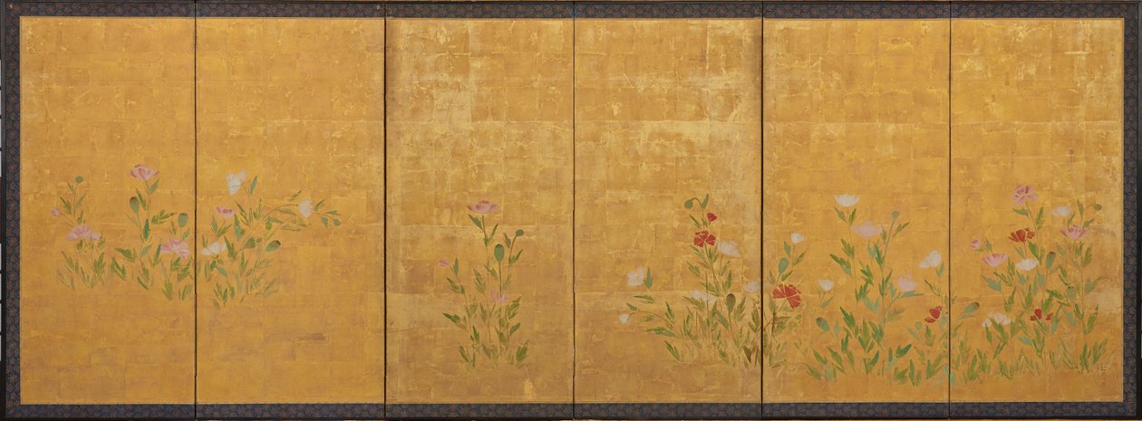 粉色和红色罂粟花 作者 未知艺术家