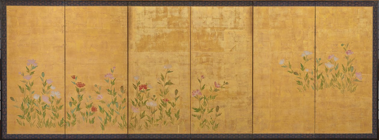粉色和红色的罂粟花 作者 未知艺术家