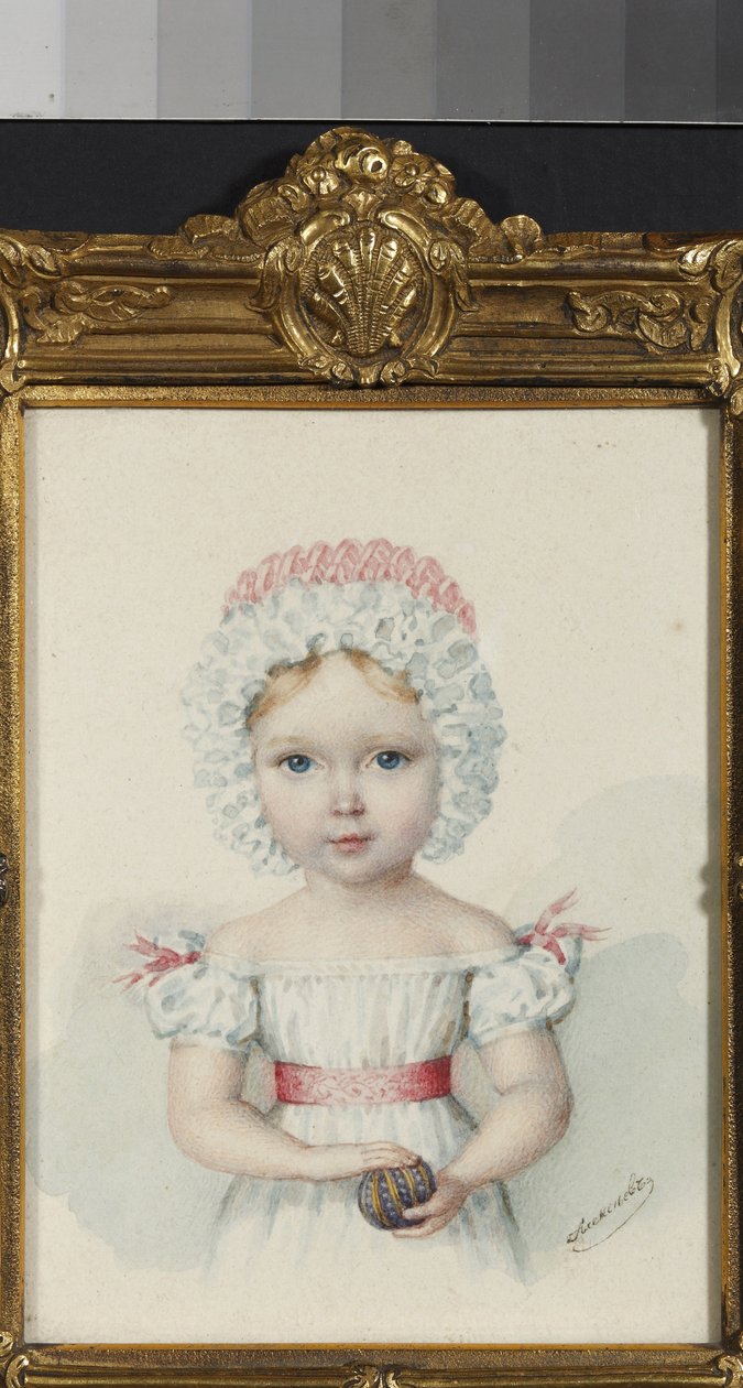 “俄罗斯沙皇尼古拉斯一世的女儿玛丽亚尼古拉耶夫娜大公夫人（1819-1876）肖像”（俄罗斯大公夫人玛丽亚尼古拉耶夫娜（1819-1876））1820年的水彩画私人收藏 作者 未知艺术家