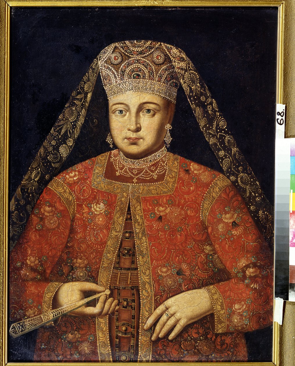 Portrait de la tsarine Marfa Matveyevna (1664-1715)（女皇玛尔法-马特维耶夫娜肖像）。无名画，79 x 60 厘米，18 世纪初。M.Tuganov 北奥塞梯艺术博物馆，弗拉季卡夫卡斯（俄罗斯）。 作者 未知艺术家