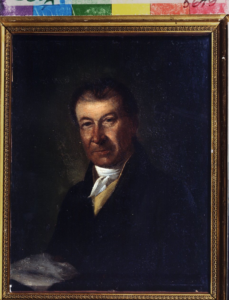 Portrait du compositeur Dmitry Bortniansky (1751-1825)（作曲家德米特里-鲍特尼亚斯基肖像）。无名画。纸面油画，26.3 x 20.7 厘米，18 世纪后期。古典主义。国家中央 A. Bakhrushin 剧院博物馆，莫斯科。 作者 未知艺术家
