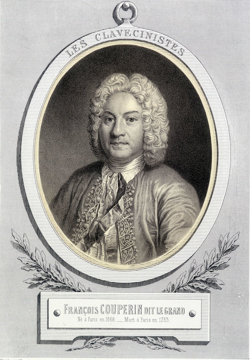 弗朗索瓦·库普兰 (François Couperin dit Le Grand) 纪念章肖像，公元 19 世纪。 作者 未知艺术家