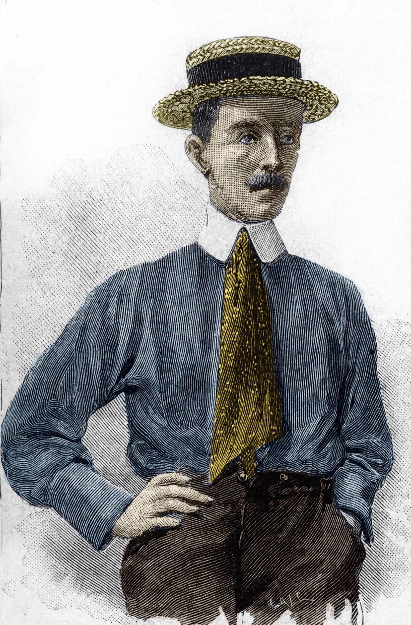 阿尔贝托-桑托斯-杜蒙（1873-1932）的画像，巴西航空艺术家。 作者 未知艺术家