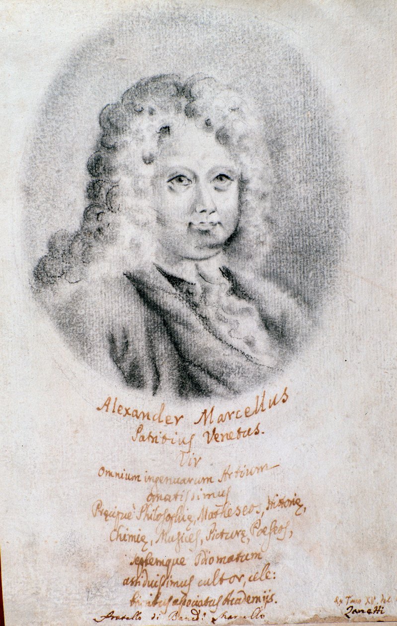亚历山德罗·马塞洛（Alessandro Marcello）的肖像（绘图） 作者 未知艺术家