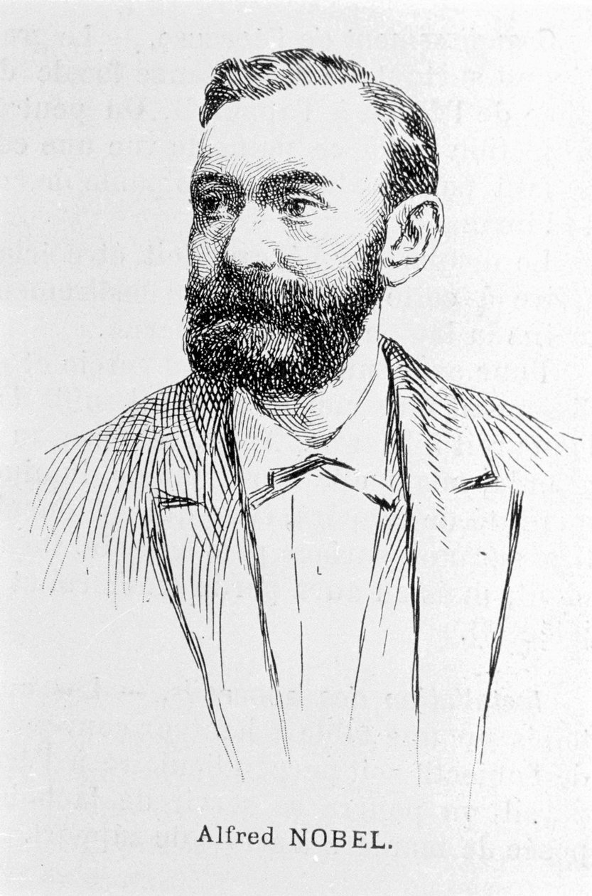 阿尔弗雷德·诺贝尔 (1833 - 1896) 的肖像，瑞典工业家和化学家。 作者 未知艺术家