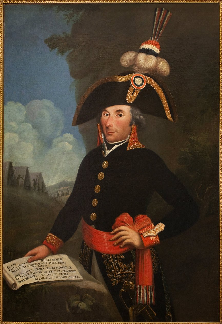 Portrait of Andre Massena (1758-1817, Duke of Rivoli and Prince of Essling, Marechal of Empire), in uniform of division general. Anonymous painting, oil on canvas 1796, portrait 作者 未知艺术家