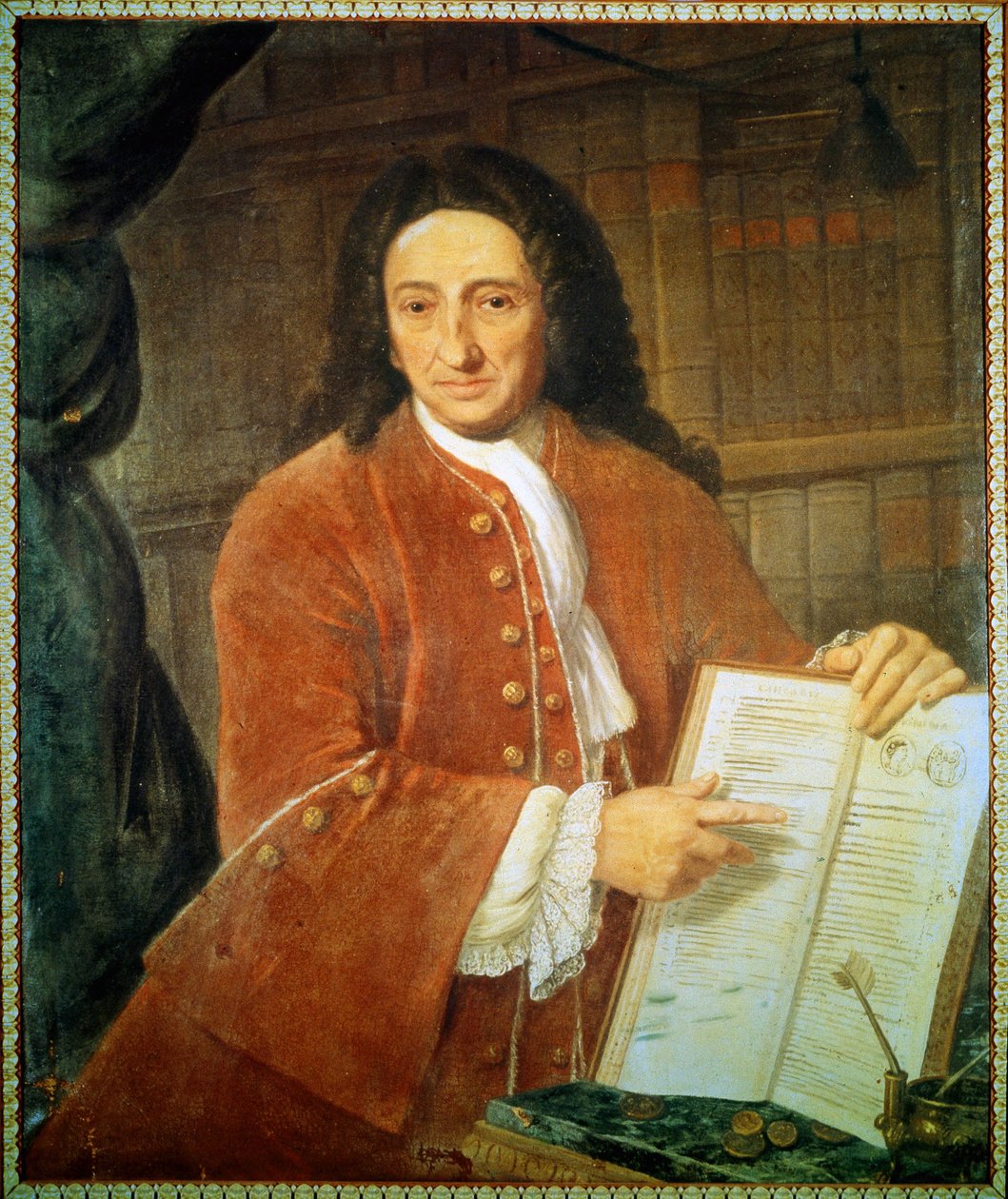 Apostolo Zeno (1668 - 1750) 的肖像，剧作家和诗人。 作者 未知艺术家