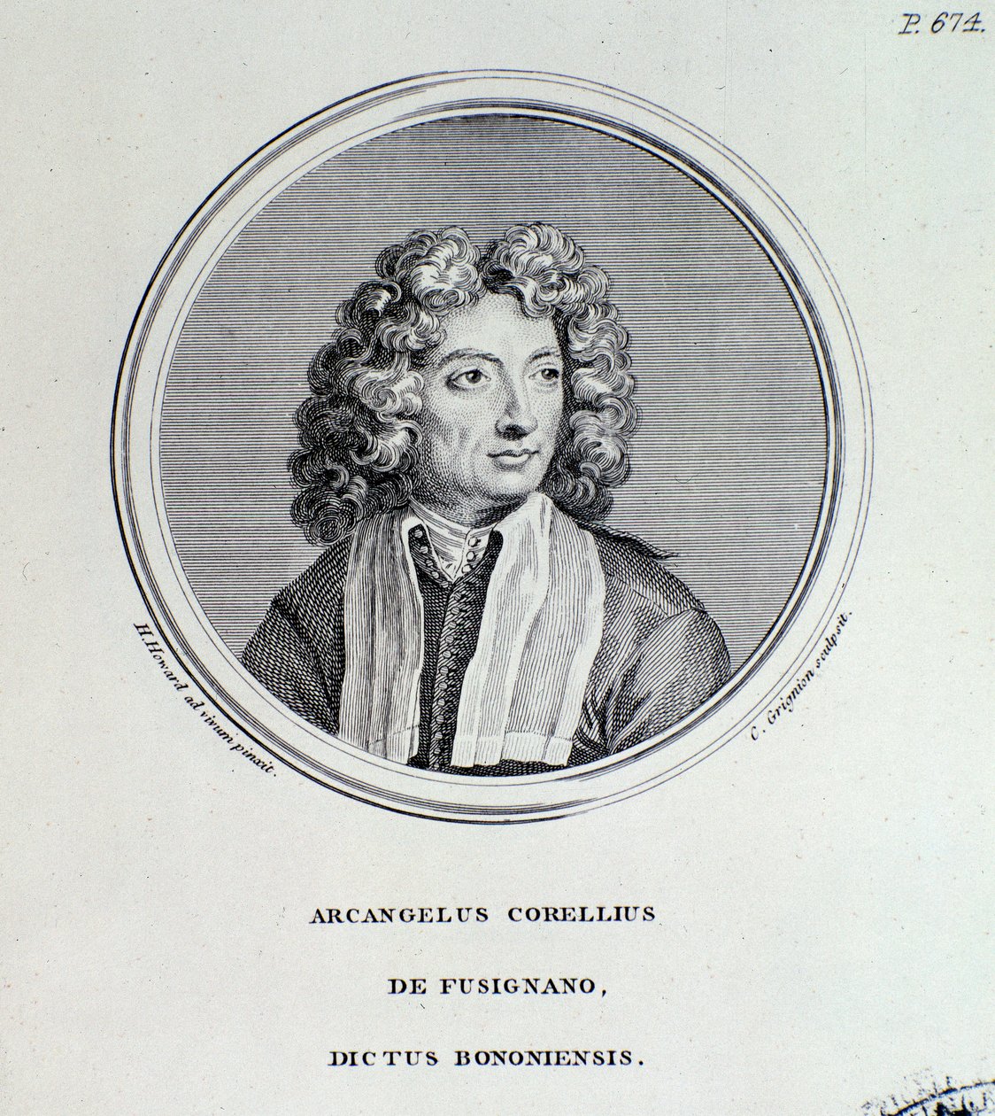 Arcangelo Corelli 的肖像（雕刻） 作者 未知艺术家