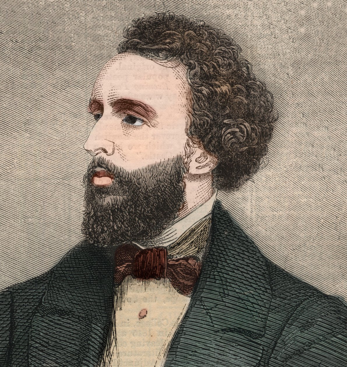 贝亚德-泰勒（1825-1878）的肖像，美国诗人。雕刻在1858年1月23日的 "伦敦新闻插图 "中。 作者 未知艺术家