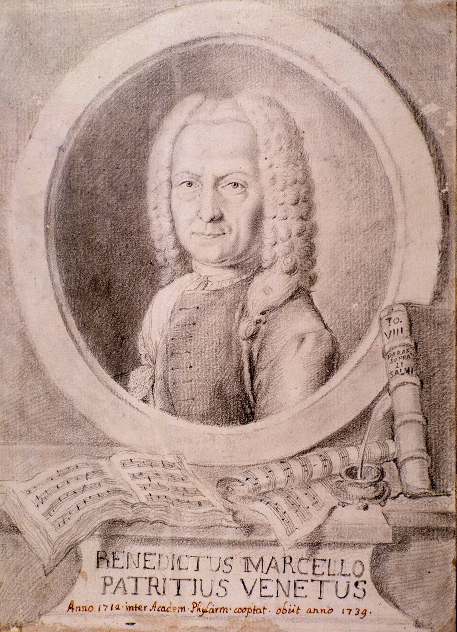 Benedetto Marcello 的肖像（绘图） 作者 未知艺术家