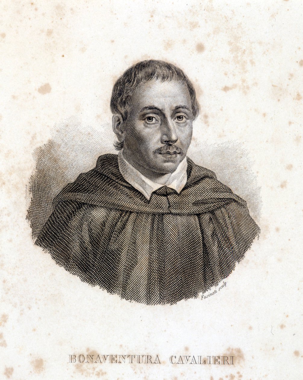 Portrait of Bonaventura Cavalieri. 19th century engraving. 作者 未知艺术家