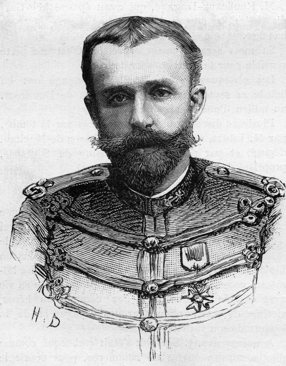 亨利-普利纽尔船长的肖像，1887年在卡塔比的一次独木舟事故中死亡。 作者 未知艺术家