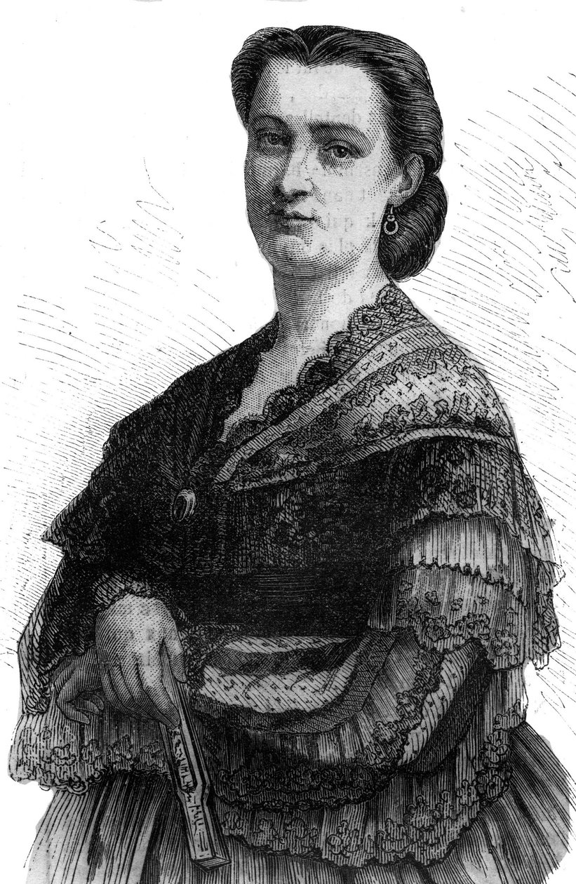 卡洛塔-帕蒂（1835-1889）的肖像，是阿德利娜-帕蒂的妹妹，抒情歌手。 作者 未知艺术家