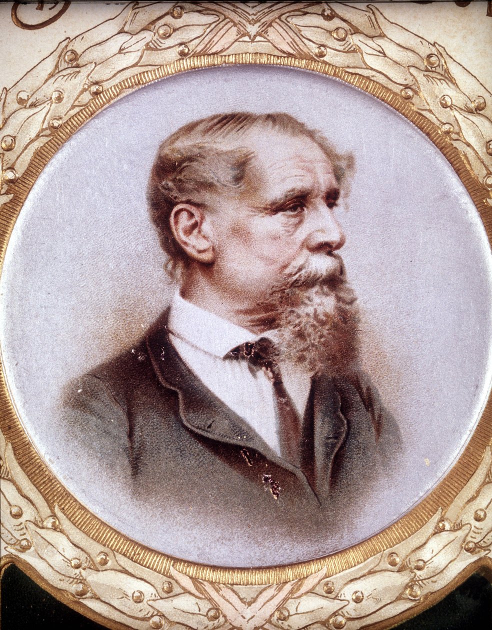 查尔斯·狄更斯 (1812-1872) 的肖像。 作者 未知艺术家
