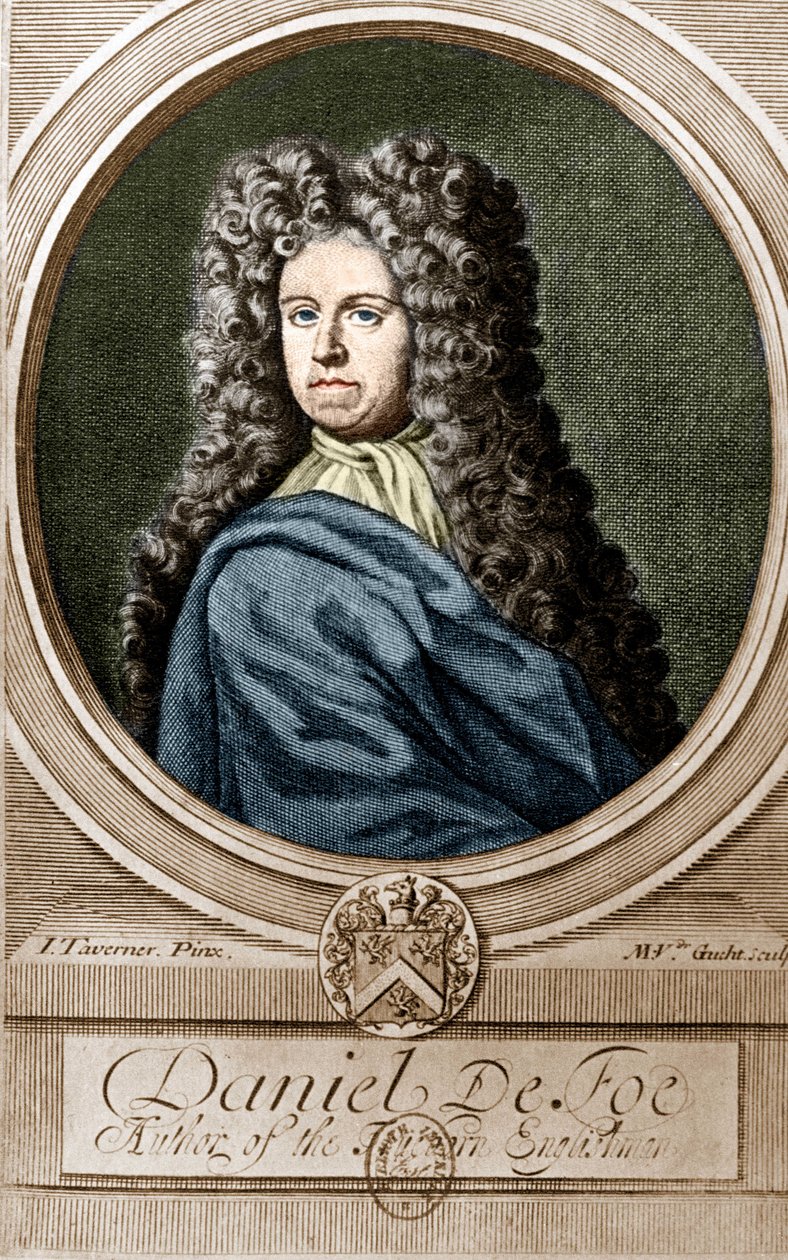 Portrait of Daniel de Foe or Defoe (1660 - 1731), English writer and journalist, author of the novel “Robinson Crusoe”. 作者 未知艺术家