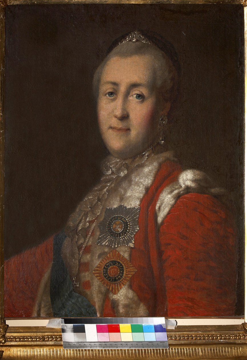 凯瑟琳二世皇后肖像（1729-1796 年），佚名。布面油画，18 世纪下半叶，莫斯科普希金国家博物馆 作者 未知艺术家