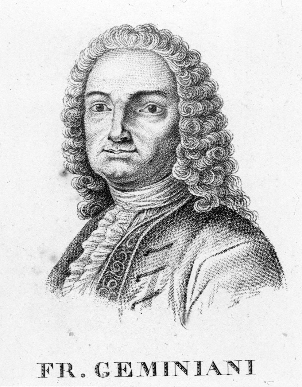 Francesco Saverio Geminiani 的肖像。 意大利音乐家（卢卡 作者 未知艺术家