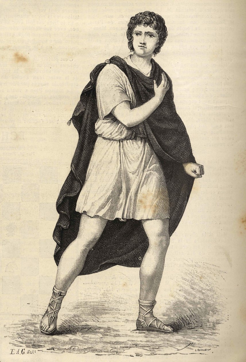 弗朗索瓦-约瑟夫（Francois Joseph）-塔尔马（1763-1826）的肖像，法国男演员。19世纪的雕版画。 作者 未知艺术家