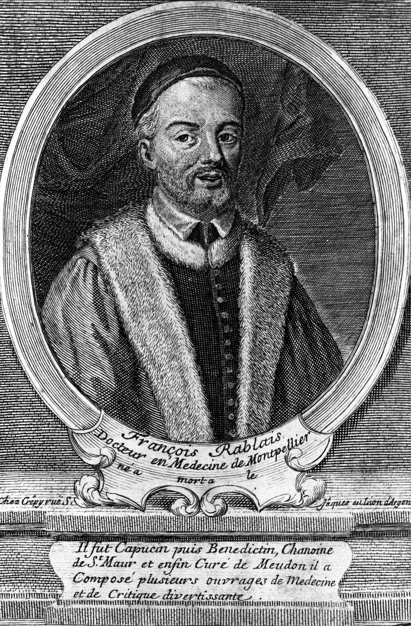 弗朗索瓦·拉伯雷 (François Rabelais) (1495 - 1553) 的肖像，法国作家。 作者 未知艺术家