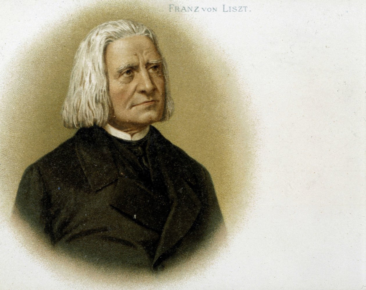 Portrait of Franz Liszt. 19th century chromolithography. 作者 未知艺术家